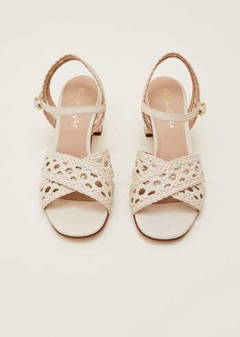 Phase Eight Weaveed Heels Cream Canada | OABFSV-321